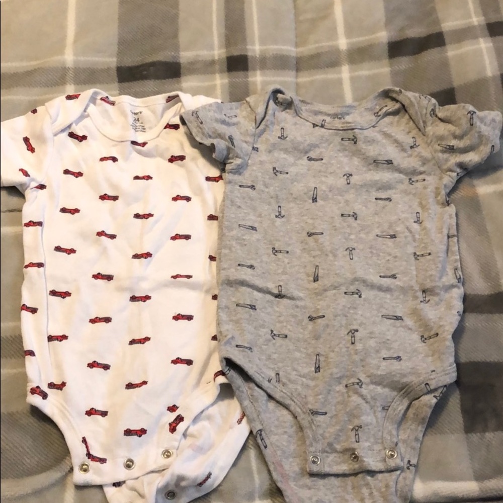 Fire truck and hammer onesies